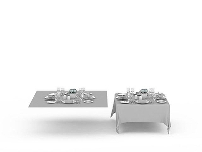 现代饭桌餐具