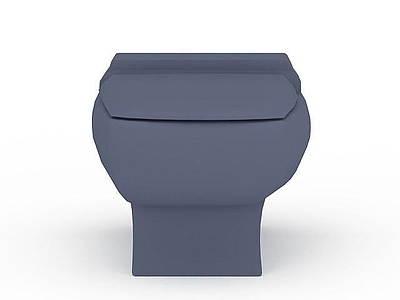 现代蓝色坐式马桶