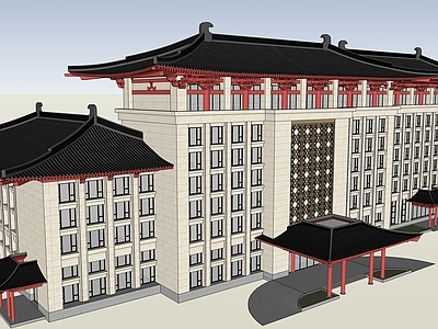 中式酒店建筑 酒店建筑