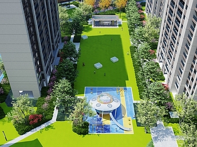 现代小区景观 户外会客厅