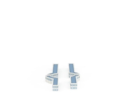 现代蓝白建筑群