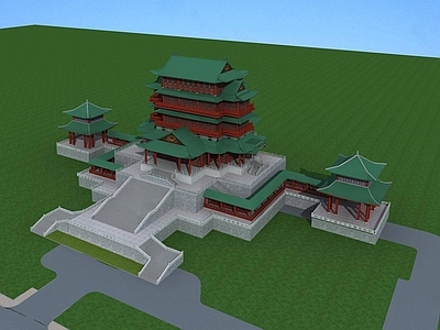 中式博古架 中式阁楼 中式古建楼阁 楼阁建筑
