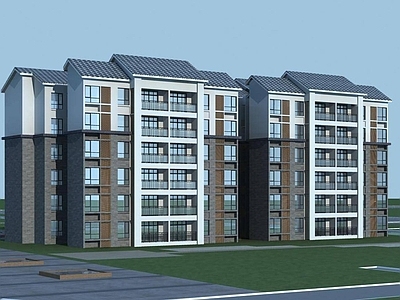 现代多层住宅楼 花园洋房 多层住宅