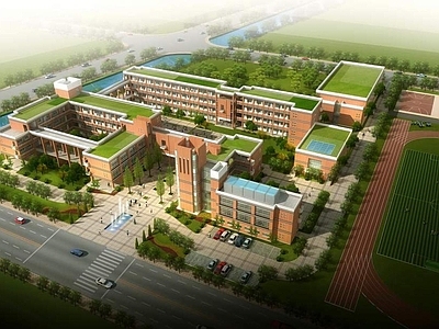 现代学校外观 学校建筑