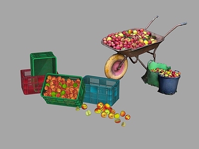 厨房用品组合 水果框 小推车