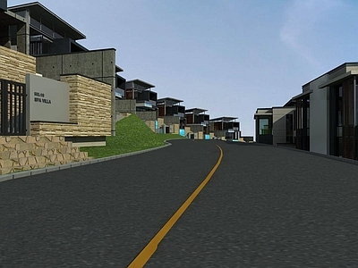 现代别墅外观 现代别墅群 别墅区