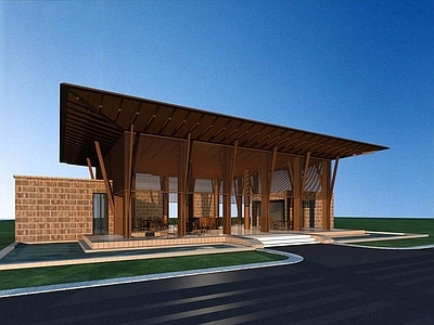 现代廊架 小会所 廊架建筑 亭子建筑