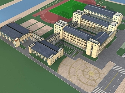 现代学校外观 学校建筑