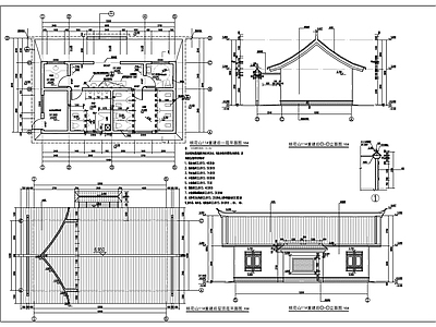 现代中式公厕 景区公厕建施图 施工图