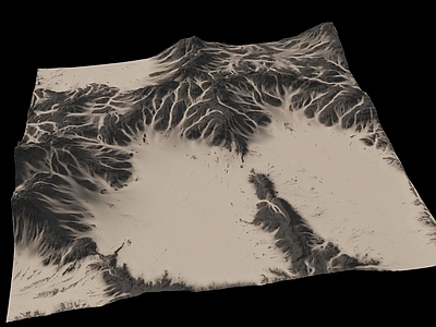 现代假山水景 山脉 地形 山体