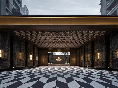 复古轻奢商业景观 精奢酒店入口 迈德景观入口大门 贵阳示范区景观 首开景观大区景观 示范区景观
