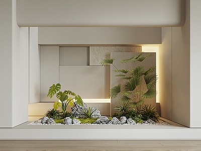 现代室内景观 天井 植物景观