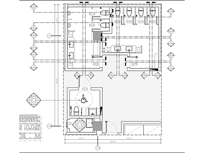 现代公共卫生间 工装公共卫生间 施工图