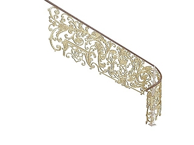 现代金色雕花栏杆