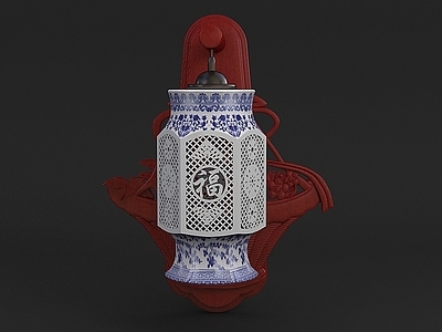 现代青花瓷壁灯