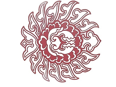 现代圆形花朵花纹
