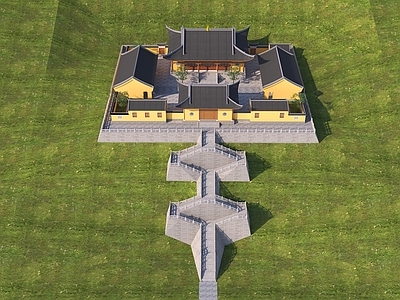 新中式中式古建筑 中式古建 寺庙 禅寺 道观