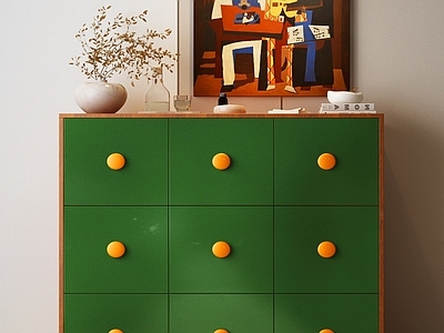 现代意式斗柜 现代斗柜 意式斗柜 现代摆件 现代装饰画