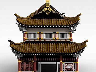 现代办公大厅 古建筑游戏场景