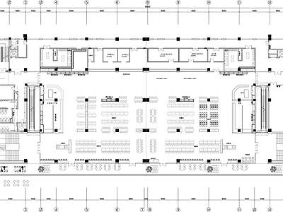 现代食堂 学校食堂设计平面 大学食堂平面图 员工餐厅平面图 施工图