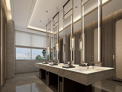 现代酒店卫生间 酒店女卫生间 公共卫生间