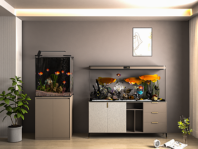 现代鱼缸 鱼缸 现代玻璃鱼缸 观赏鱼缸