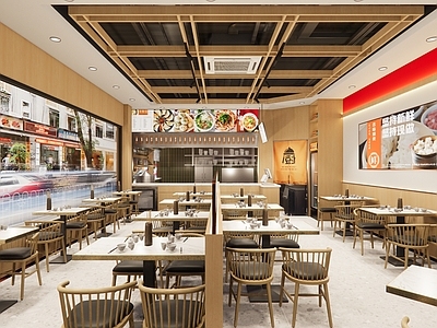 现代中式中餐厅 早餐店 餐厅 面馆 包子店 快餐店