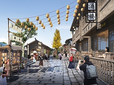 中式新中式古建 中式 古建 商业街