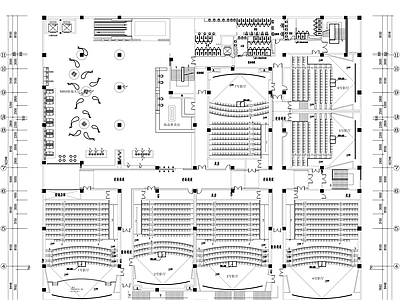 现代电影院 电影院设计平面图 电影院规划平面图 施工图