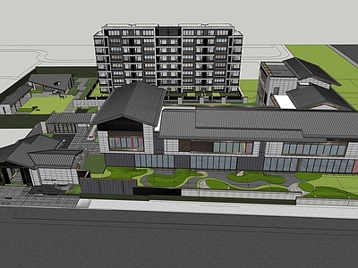 中式新中式小公建 龙湖售楼处 示范区景观 住宅展示区 售楼处 样板间
