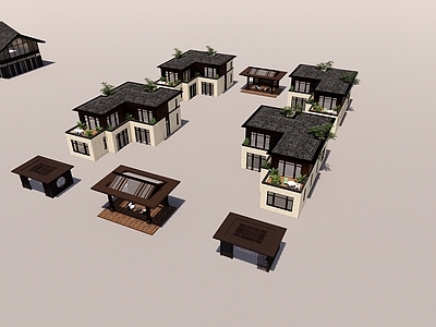 现代简约售楼处建筑 中式小公建 新中式售楼处 新中式配套公建