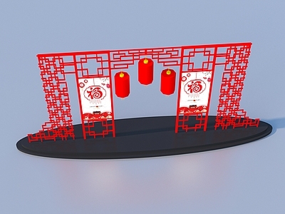 行李箱 美陈门头 卡通门