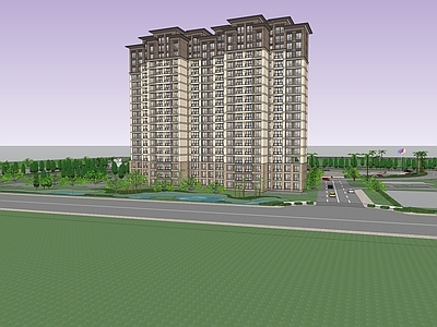 现代小区建筑 住宅