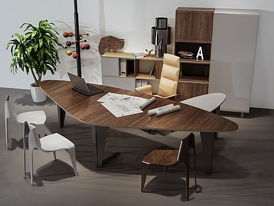 现代极简办公桌椅 板式办公椅 老板桌椅 办公桌椅 椅子 经理桌椅