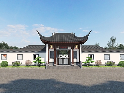 中式古建筑 中式大门 古建筑大门 苏式将军门 苏式建筑大门