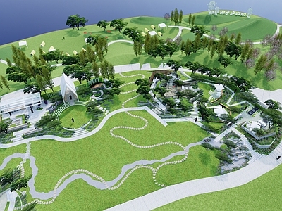 现代景观公园 现代景观公园 滨河景观公园 沿河景观 房车营地度假公园 度假营地