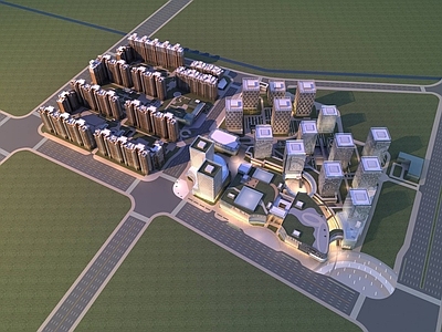 现代小高层住宅楼 现代城市综合体 高层住宅