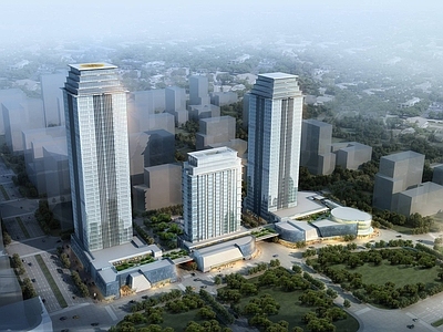 现代商场外观 城市商业综合体 高层办公楼