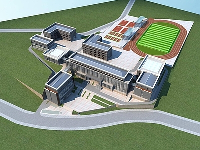 现代学校外观 学校建筑