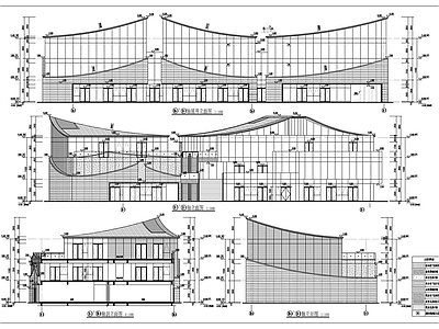 现代新中式商业街 现代商铺建施图 施工图