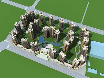 欧式小高层住宅楼 众恒小区 住宅小区 高层住宅