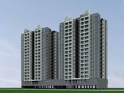 现代小高层住宅楼 高层商业住宅楼