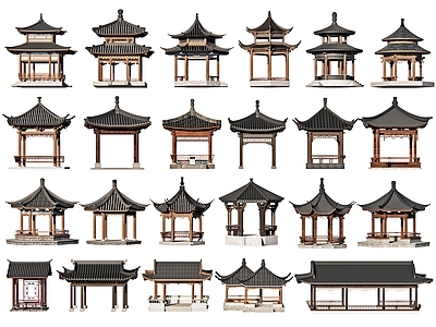 中式亭子 古建凉亭 水榭 亭廊 四角亭 六角亭 八角亭 庑殿亭 景观亭子 圆亭子 方亭子 仿古亭子