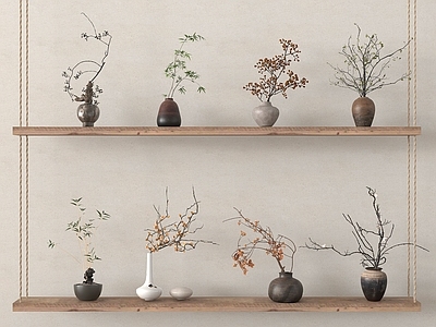 中古花艺 中古风干花 干枝 花瓶花艺