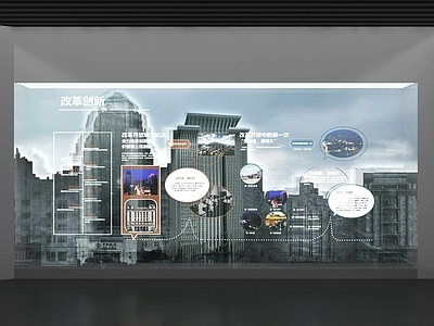 现代城市展厅 城市改革投影墙