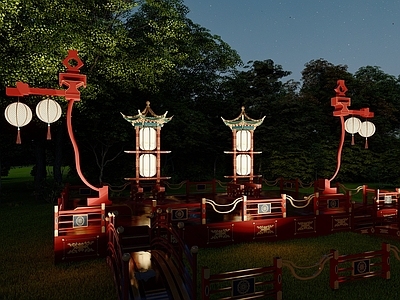 新中式灯具组合 宫廷灯具