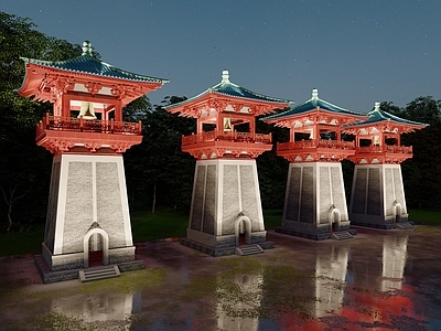 中式塔楼 汉室钟塔