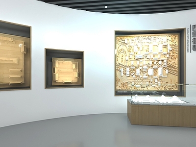 现代其他文化展厅 历史文化展厅 古建遗址沙盘