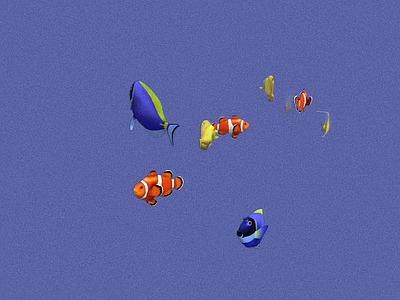 水生类动物 动画 热带鱼 群 鱼