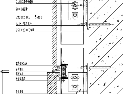 幕墙结构节点 玻璃幕墙 施工图